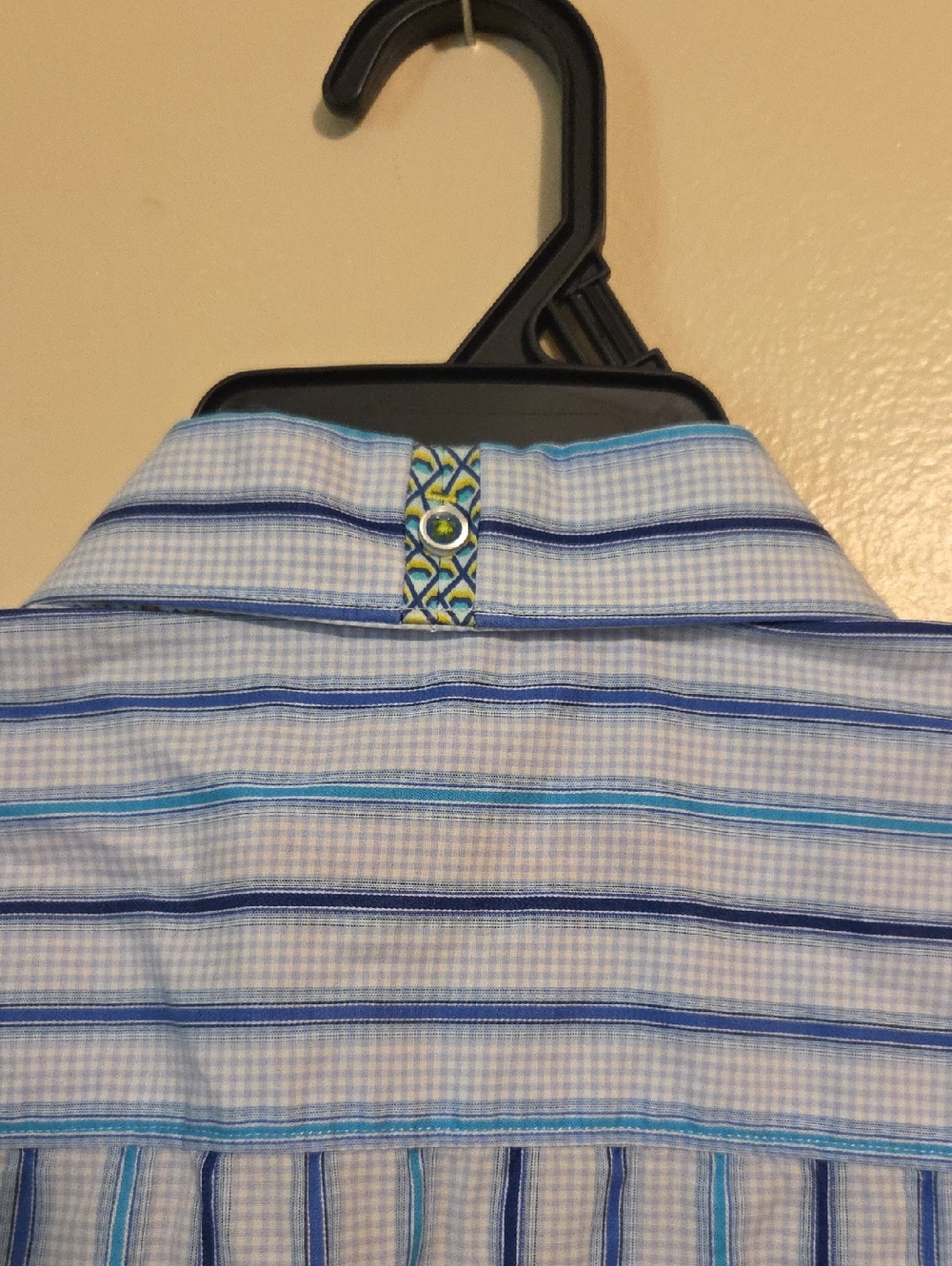 Robert Graham Men's Blue Long Sleeve Cotton Button Up Shirt Flip Cuff - Size S - Picture 6 of 16